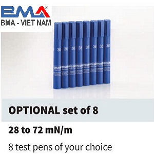  Bộ 8 cây bút đo sức căng bề mặt Arcotest Blue Acrotest 28-72 dyne